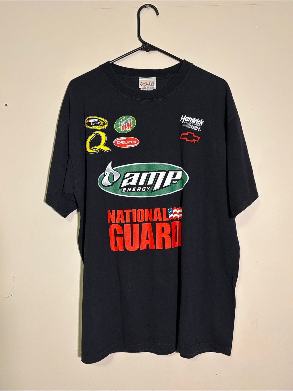 Vintage winners circle AMP Energy National Guard Black Racing Graphic Tee XL